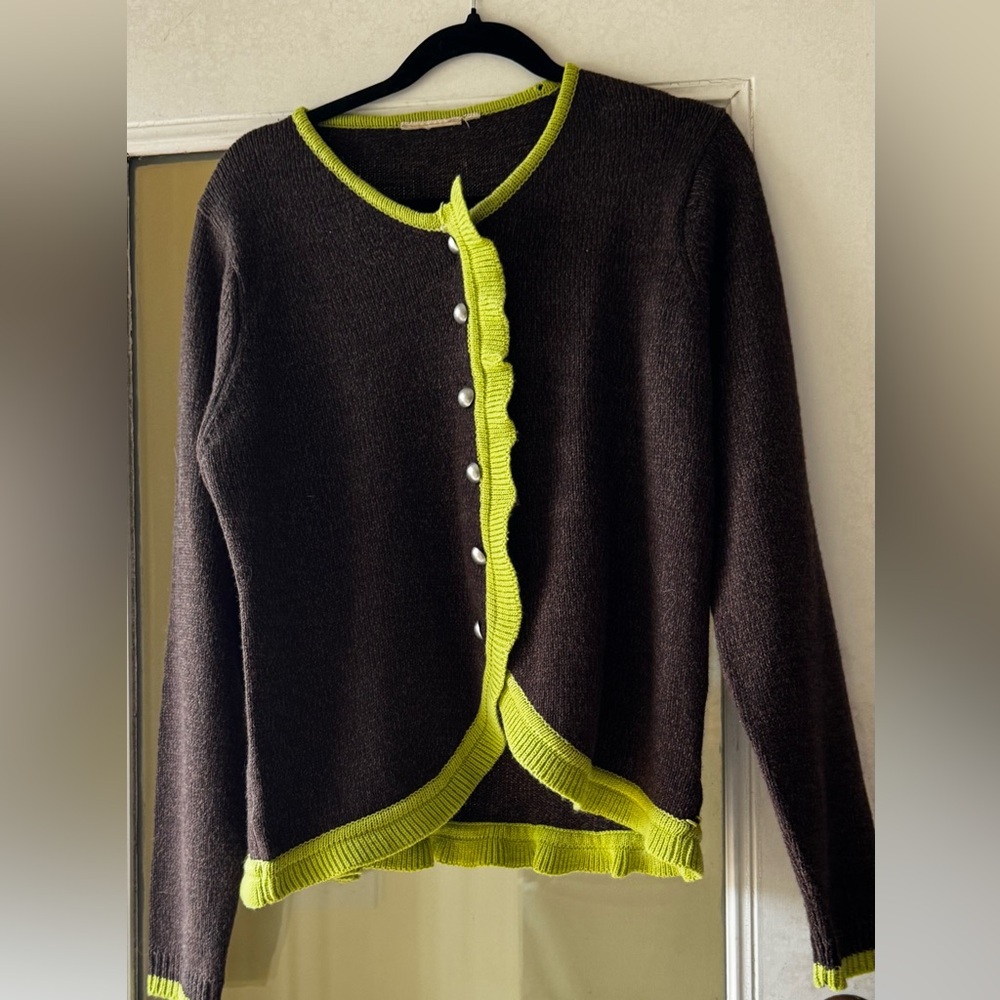 Stunning Vintage trachten jacket large 42 44 Austria wool autumn ruffle sweater